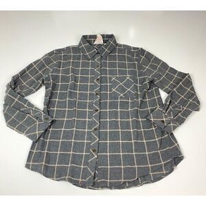 Ash & Ember Long Sleeve Button Shirt Womens Size Medium Gray Casual B0021